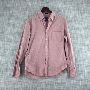 J. Crew Mens Size M Oxford Long Sleeve Button Down Shirt coral color 0418